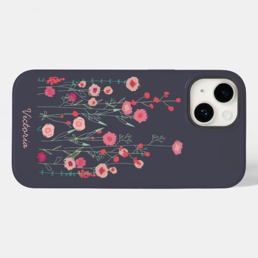 Floral Dark Persoonlijk Case-Mate iPhone Case (Achterkant (horizontaal))