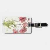 Floral Dark Pink Splash Bagagelabel (Voorkant horizontaal)