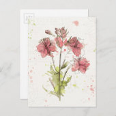 Floral Dark Pink Splash Briefkaart (Voorkant / Achterkant)