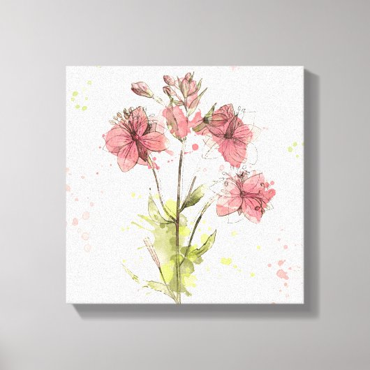 Floral Dark Pink Splash Canvas Afdruk (Voorkant)