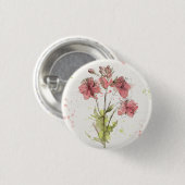 Floral Dark Pink Splash Ronde Button 3,2 Cm (Voorkant /achterkant)