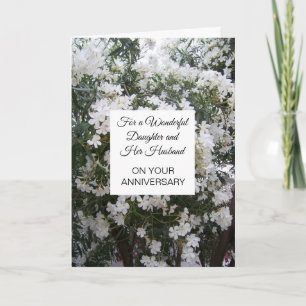 Floral Daughter Husband Personalized Jubileum Kaart