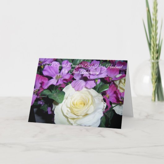 Floral Daughter Husband Personalized Jubileum Kaart (Voorkant)