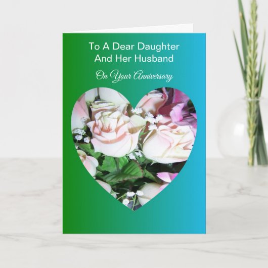 Floral Daughter Husband Personalized Jubileum Kaart (Voorkant)