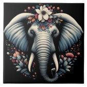 Floral dawn olifant kunst tegeltje (Voorkant)