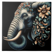 Floral dawn olifant kunst tegeltje (Voorkant)