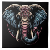 Floral dawn olifant kunst tegeltje (Voorkant)