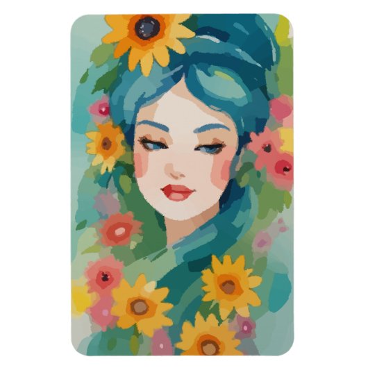 Floral Daydream Portrait Magneet (Verticaal)