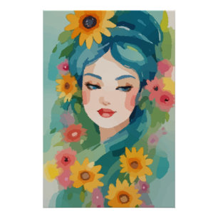Floral Daydream Portrait Perfect Poster