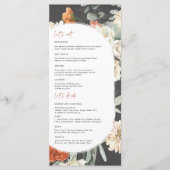 Floral de Boho foncé | Menu Mariage (Devant)