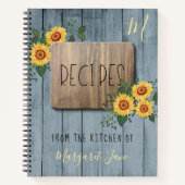 Floral de bois rustique | Livre de recettes monogr (Devant)