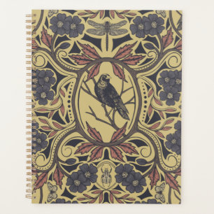 Floral de mauve, de tan et de gris de Corbeau et d