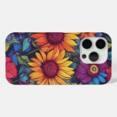 Floral de tournesol Abstrait - iPhone 15 Pro Coque (Verso (horizontal))