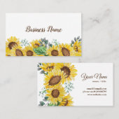 floral de tournesol, carte de visite de boutique (Devant / Derrière)