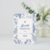 Floral de vacances bleues | Carte de vacances phot (Debout devant)