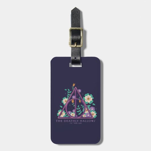 Floral Deathly Hallows Graphic Bagagelabel (Voorkant verticaal)