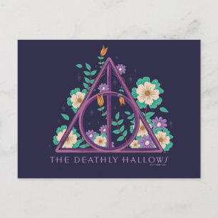 Floral Deathly Hallows Graphic Briefkaart