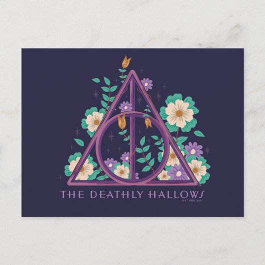 Floral Deathly Hallows Graphic Briefkaart (Voorkant)