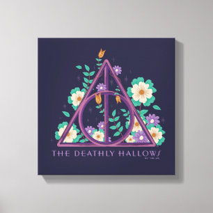 Floral Deathly Hallows Graphic Canvas Afdruk