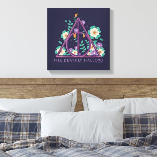Floral Deathly Hallows Graphic Canvas Afdruk (Insitu (Slaapkamer))