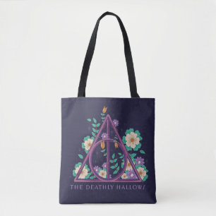 Floral Deathly Hallows Graphic Draagtas