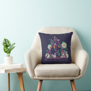 Floral Deathly Hallows Graphic Kussen
