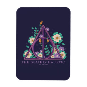 Floral Deathly Hallows Graphic Magneet