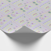 Floral Decal Ethnic Print Light Paars Green Black Cadeaupapier (Hoek)