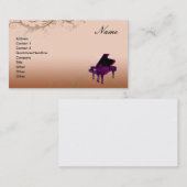 Floral décoratif de carte de visite de piano à (Devant / Derrière)