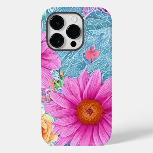  Floral Decorative iPhone 14 Pro hoesje (Achterkant)