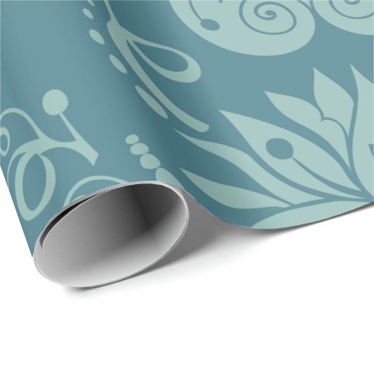 Floral decorative light blue ornate pattern  cadeaupapier
