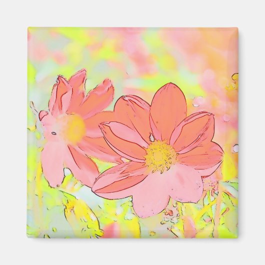 Floral Decorative Magnet Magneet (Voorkant)