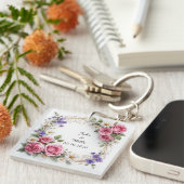 Floral Decorative Wreath Sleutelhanger (Voorkant Rechts)