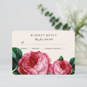  FLORAL DECOUPAGE RSVP-KAARTEN RSVP KAARTJE (Staand voorkant)