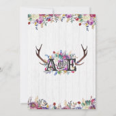 Floral Deer Antler Rustic Bridal Shower Invitation (Dos)
