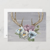 Floral Deer Antlers Briefkaart (Voorkant / Achterkant)