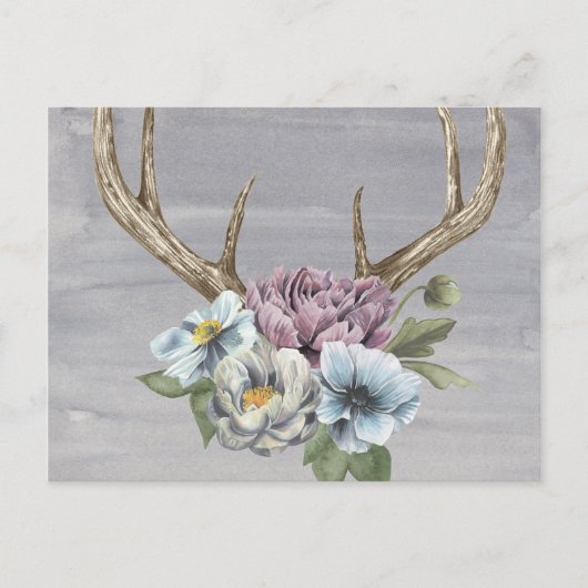 Floral Deer Antlers Briefkaart (Voorkant)
