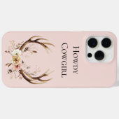 Floral Deer Antlers Cowgirl Case-Mate iPhone Case (Achterkant (horizontaal))