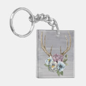 Floral Deer Antlers Sleutelhanger (Voorkant Links)