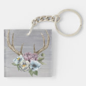 Floral Deer Antlers Sleutelhanger (Achterkant)
