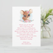 Floral Deer mignonne Doe Baby shower Carte de reme (Debout devant)