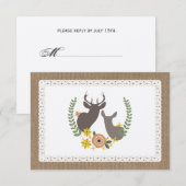 Floral Deer RSVP geïnspireerde Herfst (Voorkant / Achterkant)
