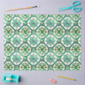  Floral Delft Green Tegel Ontvlechtingspagina P Tissuepapier (Craft)