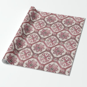  Floral Delft Pink Tegel Cadeaupapier