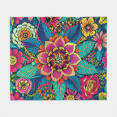 Floral Delight Fleece Deken (Voorkant (Horizontaal))