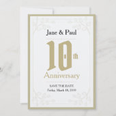 Floral Design 10th Jubileum Uitnodigen Save The Date (Voorkant)