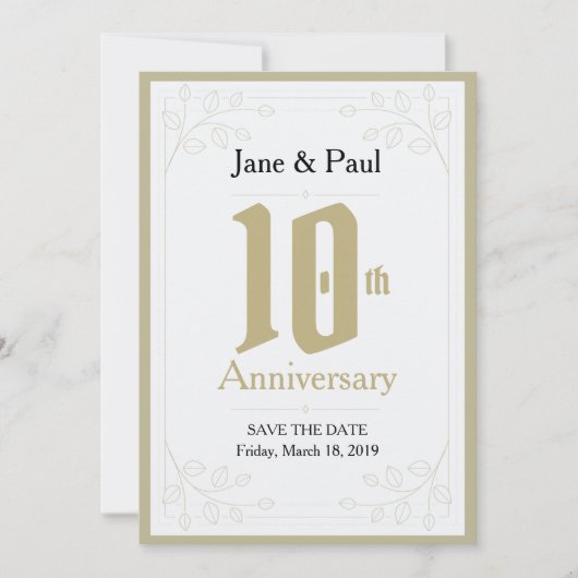 Floral Design 10th Jubileum Uitnodigen Save The Date (Voorkant)