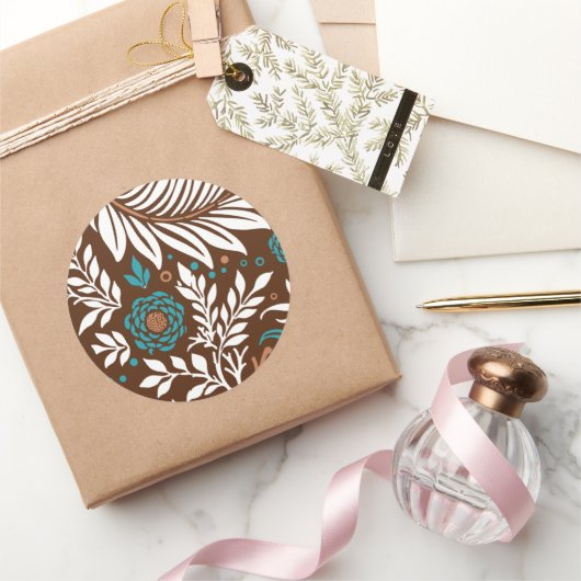Floral Design 23 Ronde Sticker (Geschenken)