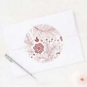 Floral Design 28 Ronde Sticker (Envelop)