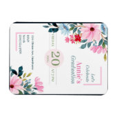 Floral Design afstuderen Invitation Magneet (Horizontaal)